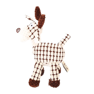 Mad Donkey Plush Dog Toy Squeaky Toy - White