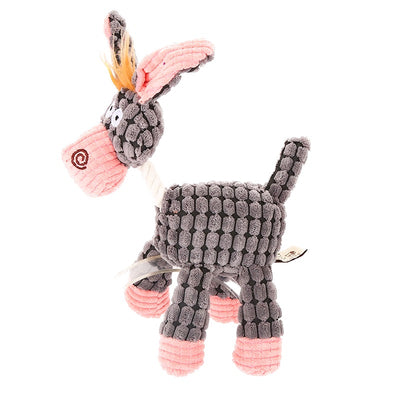 Mad Donkey Plush Dog Toy Squeaky Toy - Grey