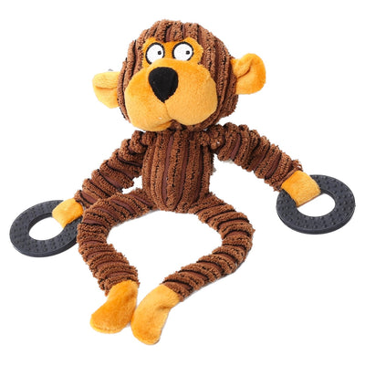 Cute Animal Shape Plush Toy with Ring Dog Toy - Yellow