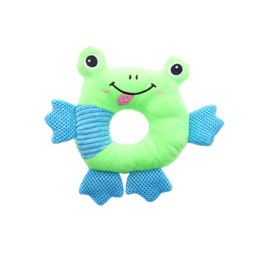 Ring Faces Cute Plush Squeaky Dog Toy - Green