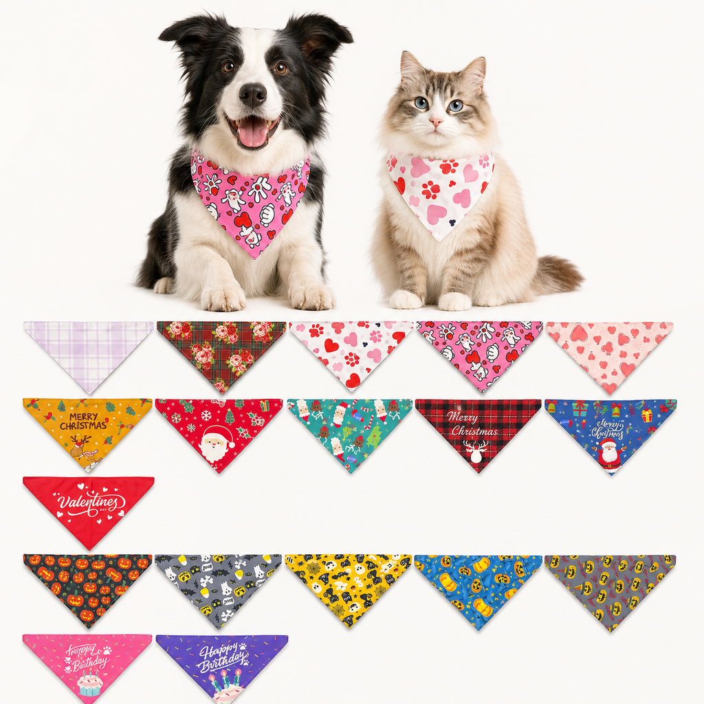 Pet Bandana Dog Triangle Scarf - Assorted