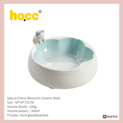 Sakura Cherry Blossoms Ceramic Bowl - Blue