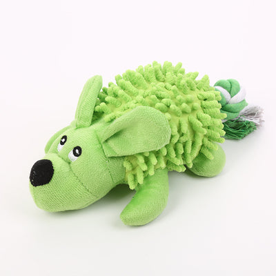 Cute Mops Plush Toy Squeaky Toy Dog Toy - Green