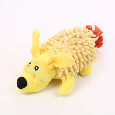 Cute Mops Plush Toy Squeaky Toy Dog Toy - Yellow