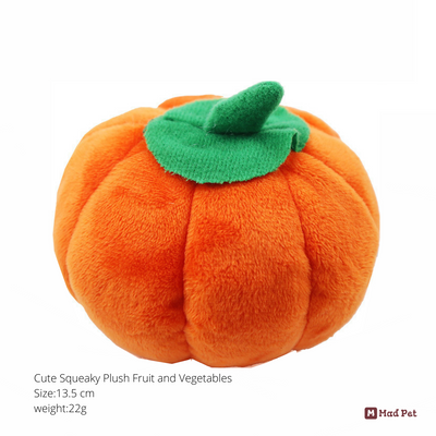 Cute Squeaky Plush Fruit and Vegetables - Pumpkin