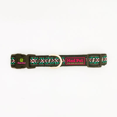 Embroidery Collar (46-67 CM) & Leash/Lead (145 CM) - Green