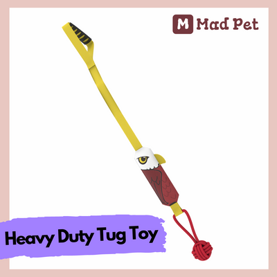 Mad Shark Heavy Duty Interactive Squeaky Tug Dog Toy - Eagle