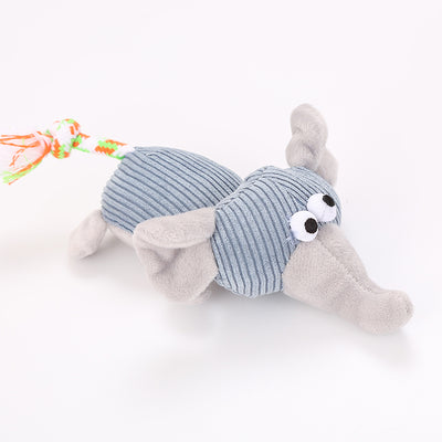 Cute Animal Plush Squeaky Dog Toy - Elephant