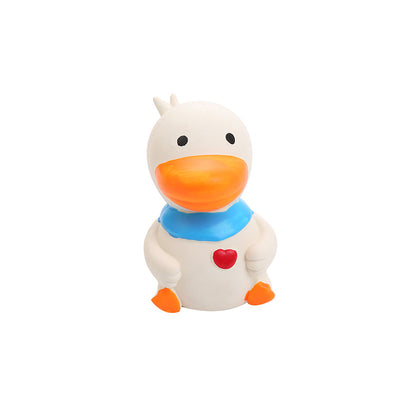 Cute Duck Squeaky Dog Toy - White