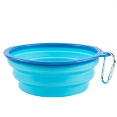 Collapsible Dog Bowl Travel Bowl Portable Bowl - Small - Light blue
