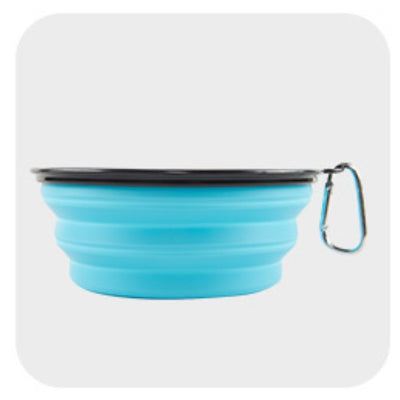 Collapsible Dog Bowl Travel Bowl Portable Bowl - Small - Light Blue 2