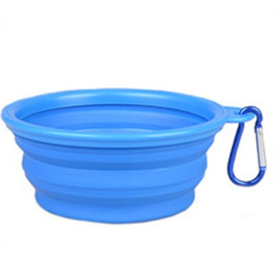 Collapsible Dog Bowl Travel Bowl Portable Bowl - Large - Blue Large