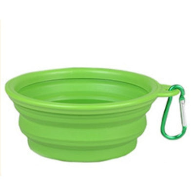 Collapsible Dog Bowl Travel Bowl Portable Bowl - Small - Green