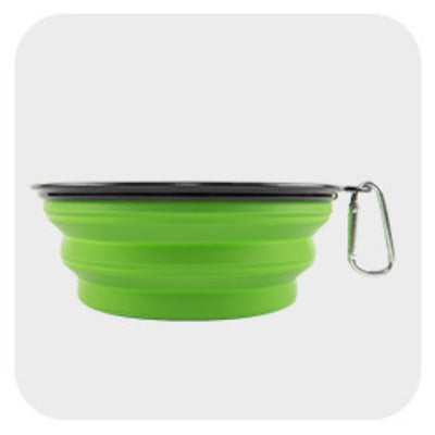 Collapsible Dog Bowl Travel Bowl Portable Bowl - Small - Green 2