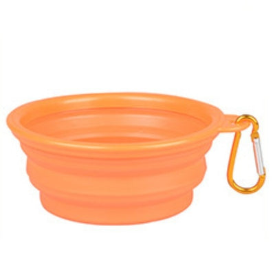 Collapsible Dog Bowl Travel Bowl Portable Bowl - Small - Orange