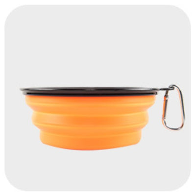 Collapsible Dog Bowl Travel Bowl Portable Bowl - Small - Orange 2