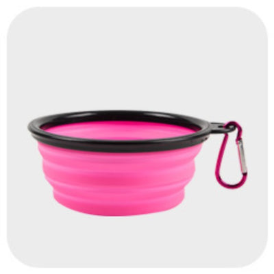 Collapsible Dog Bowl Travel Bowl Portable Bowl - Small - Hot Pink