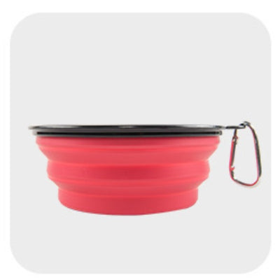 Collapsible Dog Bowl Travel Bowl Portable Bowl - Large - Red Large