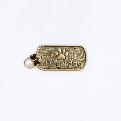 Dog ID Tag - Black Bow Pearl