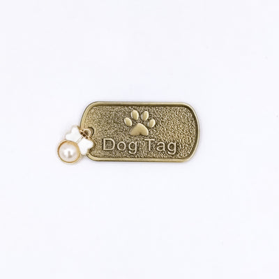 Dog ID Tag - White Bow Pearl