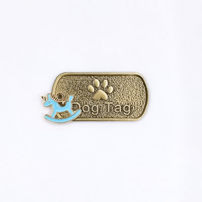 Dog ID Tag - Blue Rocking Horse