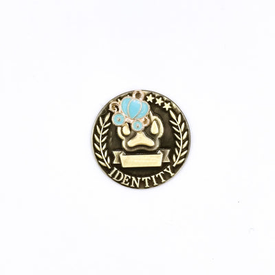 Dog ID Tag - Circle Shape - Blue Pumpkin Car