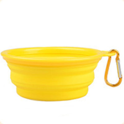 Collapsible Dog Bowl Travel Bowl Portable Bowl - Small - Yellow