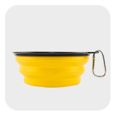 Collapsible Dog Bowl Travel Bowl Portable Bowl - Small - Yellow 2